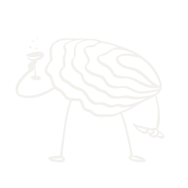 Grafiklogo Drunky Oyster Social Club Eine Austermit einer Getränk in der Hand - Grafiklogo Drunky Oyster Social Club